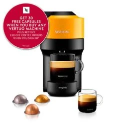 Magimix Nespresso Vertuo Pop Mango Yellow With FREE Gift