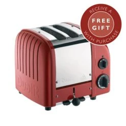 Dualit Classic Vario AWS Red 2 Slot Toaster With FREE Gift