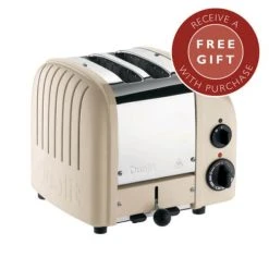 Dualit Classic Vario AWS Utility Cream 2 Slot Toaster With FREE Gift