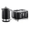 Russell Hobbs Inspire Kettle & 4 Slice Toaster Set Black