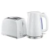 Russell Hobbs Honeycomb White Kettle & 2 Slice Toaster Set