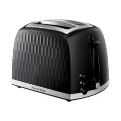 Russell Hobbs Honeycomb Black Kettle & 2 Slice Toaster Set -Kitchen appliances 2605126061 Russell Hobbs Honeycomb Black Kettle And 2 Slice Toaster Set 2