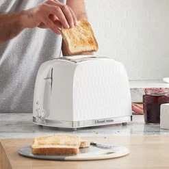 Russell Hobbs Honeycomb 2 Slice White Toaster -Kitchen appliances 26060 Russell Hobbs Honeycomb 2 Slice White Toaster 5