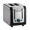 Dualit Architect 2 Slot Black Body With Metallic Silver Panel Toaster