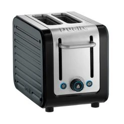 Dualit Architect 2 Slot Black Body With Metallic Charcoal Panel Toaster