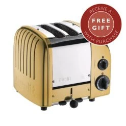 Dualit Classic Vario AWS Brass 2 Slot Toaster With FREE Gift