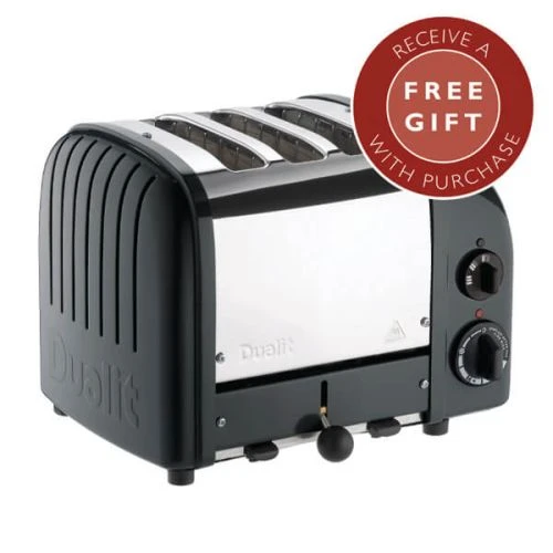 Dualit Classic Vario AWS Black 3 Slot Toaster With FREE Gift 1 Dualit Classic Vario AWS Black 3 Slot Toaster With FREE Gift