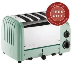 Dualit Classic Vario AWS Mint Green 4 Slot Toaster With FREE Gift