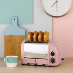 Dualit Classic Vario AWS Petal Pink 4 Slot Toaster With FREE Gift -Kitchen appliances 40377 Dualit 4 Slot Classic Toaster Petal Pink 4