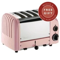 Dualit Classic Vario AWS Petal Pink 4 Slot Toaster With FREE Gift