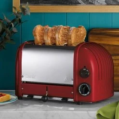 Dualit Classic Vario AWS Red 4 Slot Toaster With FREE Gift -Kitchen appliances 40379 Dualit Classic 4 Slot Toaster Red New 5