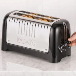 Dualit Lite 2 Long Slot Toaster Gloss Black -Kitchen appliances 46025 Dualit Lite 4 Long Slot Toaster Gloss Black New 4