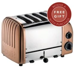Dualit Classic Vario AWS Copper 4 Slot Toaster With FREE Gift