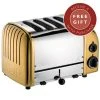 Dualit Classic Vario AWS Brass 4 Slot Toaster With FREE Gift