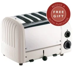 Dualit Classic Vario AWS Feather 4 Slot Toaster With FREE Gift