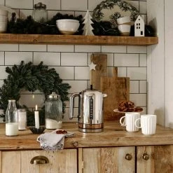 Dualit Classic Kettle Polished Stainless Steel And Copper With FREE Gift Trim -Kitchen appliances 72820 Dualit Classic Kettle Copper Xmas