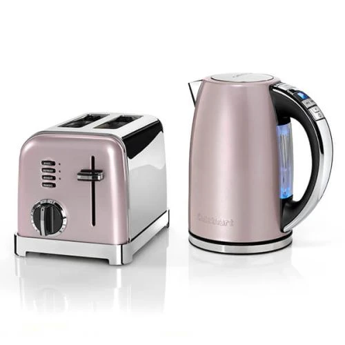 Cuisinart Style Vintage Rose Multi-Temp Kettle & 2 Slice Toaster Breakfast Set 1 Cuisinart Style Vintage Rose Multi-Temp Kettle & 2 Slice Toaster Breakfast Set