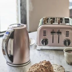 Cuisinart Style Vintage Rose Multi-Temp Kettle & 4 Slice Toaster Breakfast Set -Kitchen appliances CPK17PIUCPT180PIU Cuisinart Style Breakfast Set Multi temp 4 Slice Vintage Rose 5