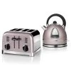 Cuisinart Style Vintage Rose Traditional Kettle & 4 Slice Toaster Breakfast Set