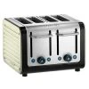 Dualit Architect 4 Slot Black Body With Canvas White Panel Toaster