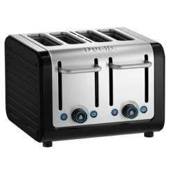 Dualit Architect 4 Slot Black Body With Gloss Black Panel Toaster
