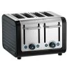 Dualit Architect 4 Slot Black Body With Metallic Charcoal Panel Toaster