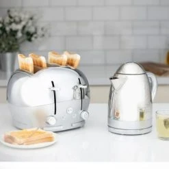 The Funky Appliance Company 1.7 Litre Kettle And 4 Slice Toaster Set Chrome -Kitchen appliances FK01FT01CHROME Funky Appliance Kettle And Toaster Set Chrome 3