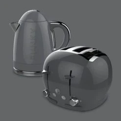 The Funky Appliance Company 1.7 Litre Kettle And 4 Slice Toaster Set Grey