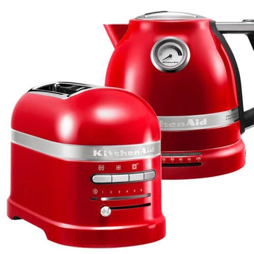 KitchenAid Artisan Empire Red 2 Slot Toaster And Kettle Set 1 KitchenAid Artisan Empire Red 2 Slot Toaster And Kettle Set