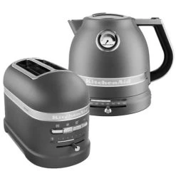 KitchenAid Artisan Matt Imperial Grey 2 Slot Toaster And Kettle Set