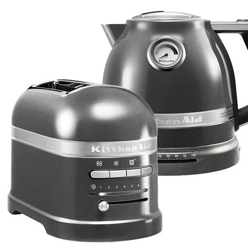 KitchenAid Artisan Medallion Silver 2 Slot Toaster And Kettle Set 1 KitchenAid Artisan Medallion Silver 2 Slot Toaster And Kettle Set