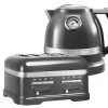 KitchenAid Artisan Medallion Silver 4 Slot Toaster And Kettle Set