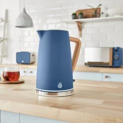 Swan Nordic Blue 1.7 Litre Cordless Kettle -Kitchen appliances SK14610BLUN Swan Nordic 1 7 Litre Style Cordless Kettle Blue 2