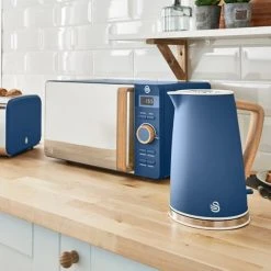 Swan Nordic Blue 1.7 Litre Cordless Kettle -Kitchen appliances SK14610BLUN Swan Nordic 1 7 Litre Style Cordless Kettle Blue 3