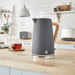 Swan Nordic Slate Grey 1.7 Litre Cordless Kettle -Kitchen appliances SK14610GRYN Swan Nordic 1 7 Litre Style Cordless Kettle Grey 5