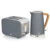 Swan Nordic Slate Grey 1.7 Litre Cordless Kettle And 2 Slice Toaster