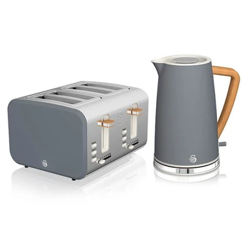 Swan Nordic Slate Grey 1.7 Litre Cordless Kettle And 4 Slice Toaster 1 Swan Nordic Slate Grey 1.7 Litre Cordless Kettle And 4 Slice Toaster
