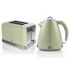 Swan Retro Green Kettle And 2 Slice Toaster Set