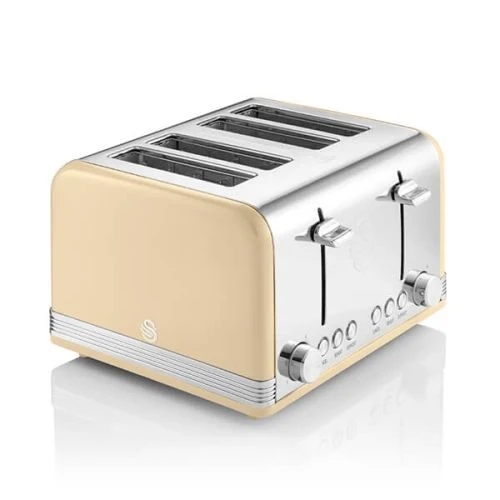 Swan Retro Cream Kettle And 4 Slice Toaster Set 2 Swan Retro Cream Kettle And 4 Slice Toaster Set - Image 2