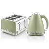 Swan Retro Green Kettle And 4 Slice Toaster Set