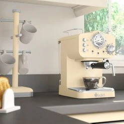 Swan Retro Cream Pump Espresso Coffee Machine -Kitchen appliances SK22110CN Swan Retro Pump Espresso Coffee Machine Cream 2
