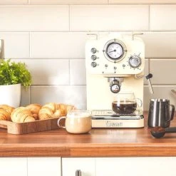 Swan Retro Cream Pump Espresso Coffee Machine -Kitchen appliances SK22110CN Swan Retro Pump Espresso Coffee Machine Cream 3