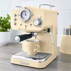 Swan Retro Cream Pump Espresso Coffee Machine -Kitchen appliances SK22110CN Swan Retro Pump Espresso Coffee Machine Cream 5