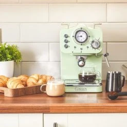 Swan Retro Green Pump Espresso Coffee Machine -Kitchen appliances SK22110GN Swan Retro Pump Espresso Coffee Machine Green 3
