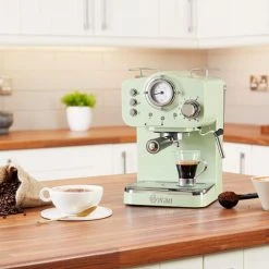 Swan Retro Green Pump Espresso Coffee Machine -Kitchen appliances SK22110GN Swan Retro Pump Espresso Coffee Machine Green 4