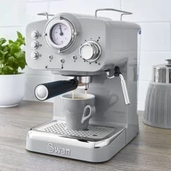Swan Retro Grey Pump Espresso Coffee Machine -Kitchen appliances SK22110GRN Swan Retro Pump Espresso Coffee Machine Grey 5