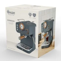 Swan Nordic Slate Grey Pump Espresso Coffee Machine -Kitchen appliances SK22110GRYN Swan Nordic Pump Espresso Coffee Machine Grey 2