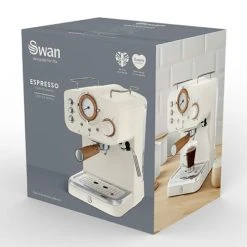 Swan Nordic Cotton White Pump Espresso Coffee Machine -Kitchen appliances SK22110WHTN Swan Nordic Pump Espresso Coffee Machine White 5