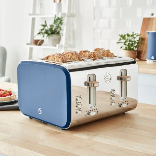 Swan Nordic Blue 4 Slice Toaster 3 Swan Nordic Blue 4 Slice Toaster - Image 3