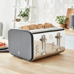 Swan Nordic Slate Grey 4 Slice Toaster 9 Swan Nordic Slate Grey 4 Slice Toaster -Kitchen appliances ST14620GRYN Swan Nordic Style 4 Slice Toaster Grey 3